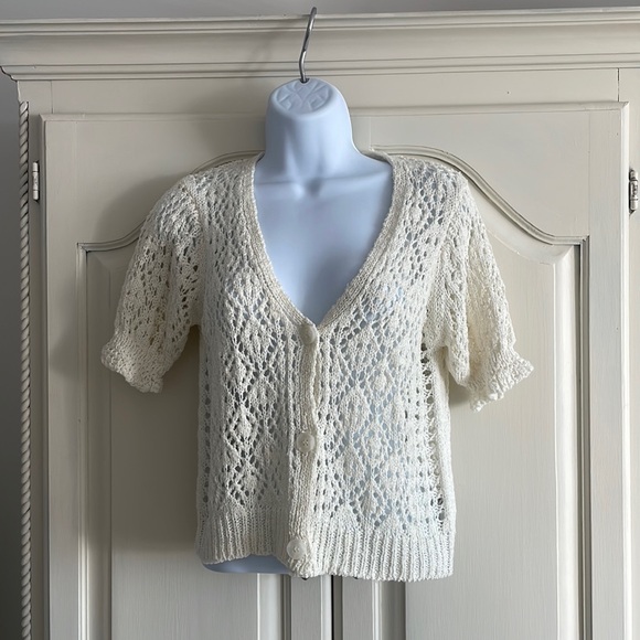 CROCHET KNIT SWEATER - Picture 1 of 3